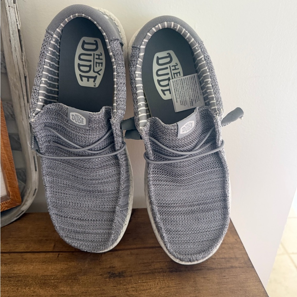 Hey Dude Grey Knit Slip-On Casual Loafers